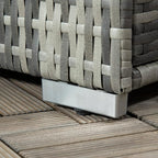 Outsunny Valet Pool Towel Rack, Waterproof PE Plastic Rattan Wicker Storage - Image 9