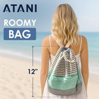 ATANI Turkish Beach Towel, Converts to a Bag, Oversized 100% Cotton Bath Towels - Image 4
