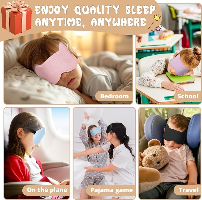 Kids Sleep Mask Eye Mask: 3D Contoured Cup Sleeping Masks, Blindfold - Image 7