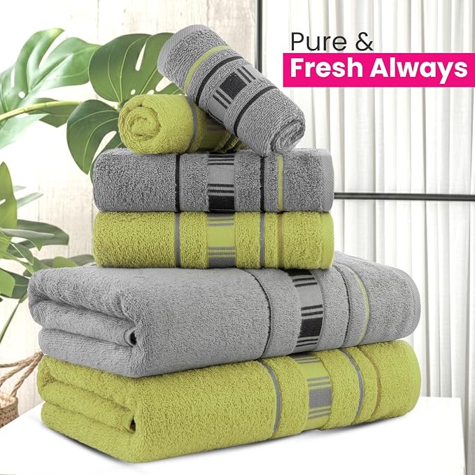 CASA COPENHAGEN X Line 6Pcs 100% Egyptian Cotton Large Designer Towels Gift - Image 5
