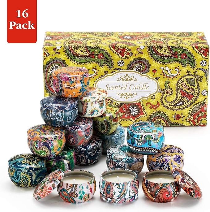 Set of 16 Small Scented Candles Soy Wax Aromatherapy Candles 2.5 OZ Portable - Image 4