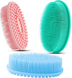 3 Pack Silicone Body Scrubber, Soft Silicone Loofah Exfoliating Body Scrubber by Slergut