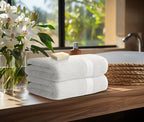 Avalon Towels White Bath Towels Set of 4 pcs, 100% Cotton Towel Absorbent and - Image 3