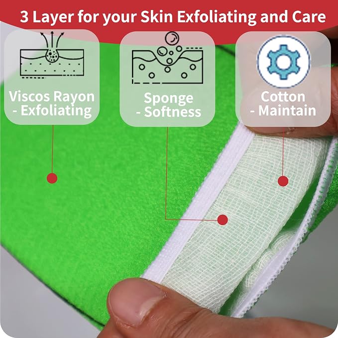 etreetowel Korean Asian Exfoliating Bath Washcloths Mitt Scrub - Image 3