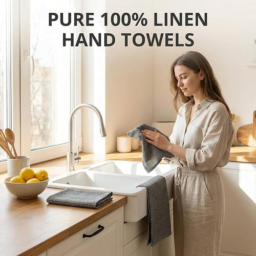 100% European Linen Hand Towels - Image 2