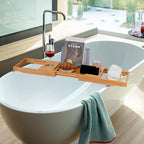 Utoplike Bamboo Bathtub Caddy Tray Bath Tray - Image 6