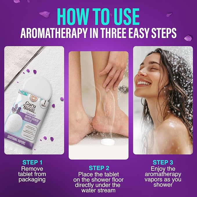 GuruNanda Lavender Vapor Shower Tablets, Clean-Dissolving Aromatherapy Shower - Image 6