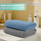 Microfiber Waffle Bath Towels, 4 Pieces, Fast Drying, Lint Free 430 GSM - Image 6