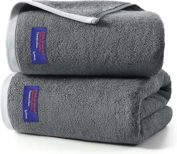 REDKISS 100% Cotton 2 Pack Luxury Bath Towels 27 x 54 Inches, Oversized Bath by REDKISSOnline