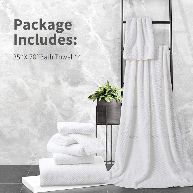 Extra Large Bath Towel Set of 4, Oversized Bath Sheet Super Soft Highly - Image 7