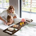 FLYJOE Wood Bathtub Tray Table - Image 2