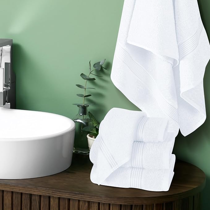 Elvana Home Ultra Soft 6 Pack Cotton Towel Set, Contains 2 Bath Towels 28x55 - Image 3