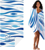 JML Custom Beach Towel with Name, Personalized Microfiber Beach Towel with Name - Image 2