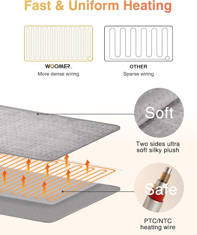 WOOMER Extra Large Heating Pad, Heat Pad - Image 3