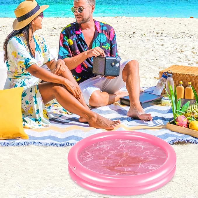 2 Pack Pink Inflatable Pool Foot Bath Basin, Swimming Pool Clean Feet, Foot - Image 5