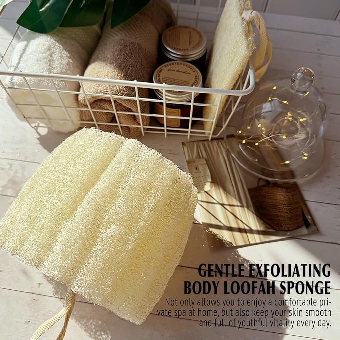Natural Shower Loofah Sponge, Bath Exfoliating Loofa Body Scrubber, Soft and - Image 4