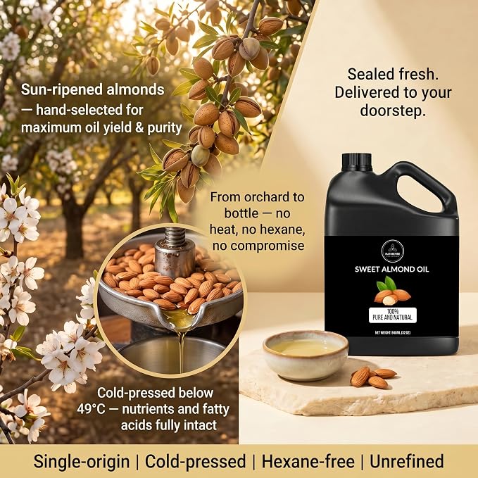 Naturevibe Botanicals Sweet Almond Oil 32 Ounces | 100% Pure and Natural - Image 3