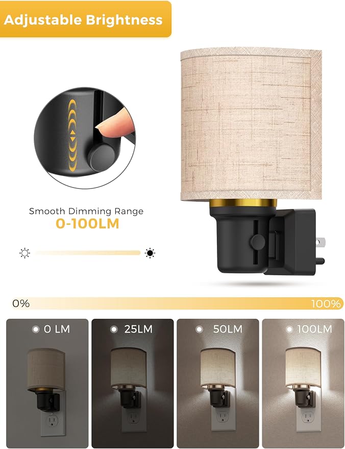 L LOHAS LED Bright Night Lights Plug into Wall, Plug in Night Light Dimmable - Image 2