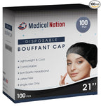 Medical Nation 21" Hair Net Disposable Bouffant Caps |Pack of 100, Non-Pleated by MEDICALNATION