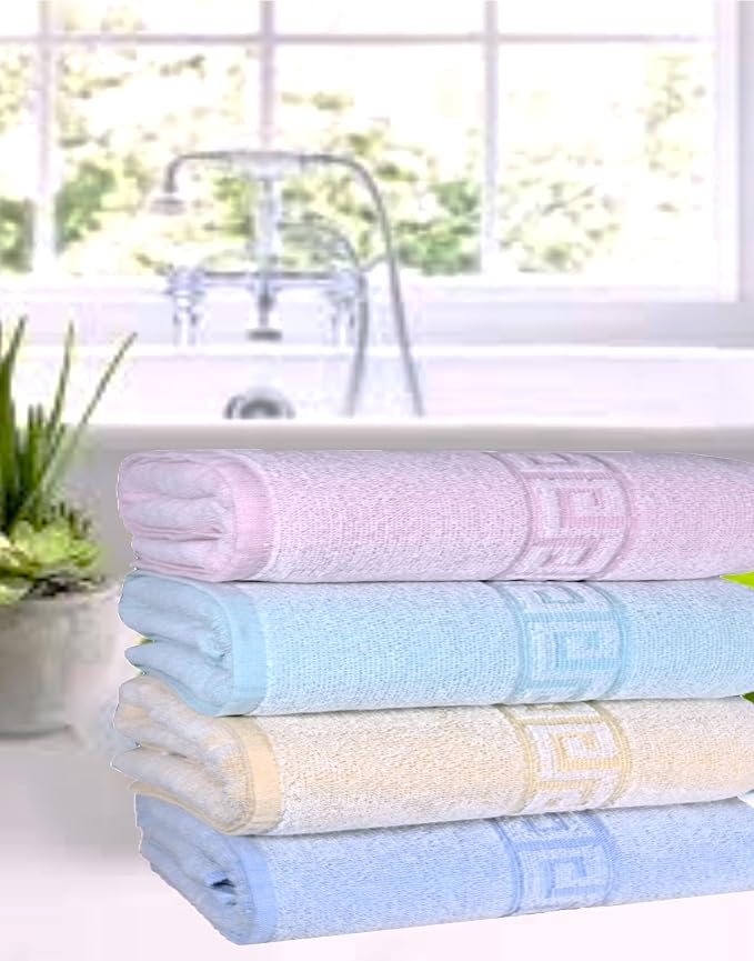 BolBom*S 100% Cotton Bath Towels, 4 Pack, Light Weight, Super Absorbent and - Image 3