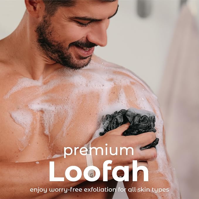 MainBasics Bath Shower Loofah Sponge Pouf Body Scrubber Exfoliator Body Wash - Image 2