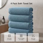 ecolook Bath Towels Set of 4, 100% Cotton, 27 x 55 Inches, Quick-Drying & - Image 4