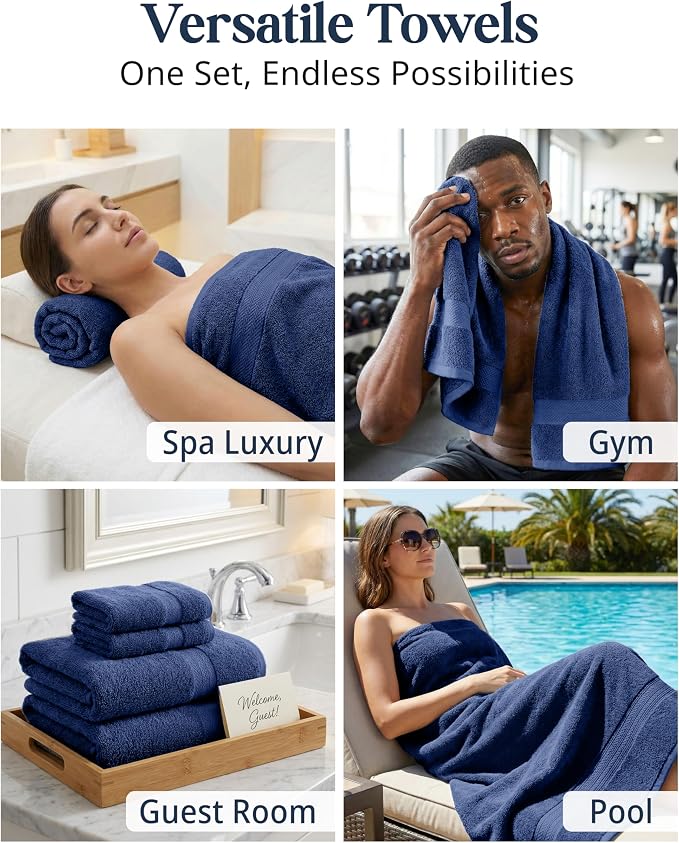 LANE LINEN Luxury Cotton Bath Towel Set - Image 7