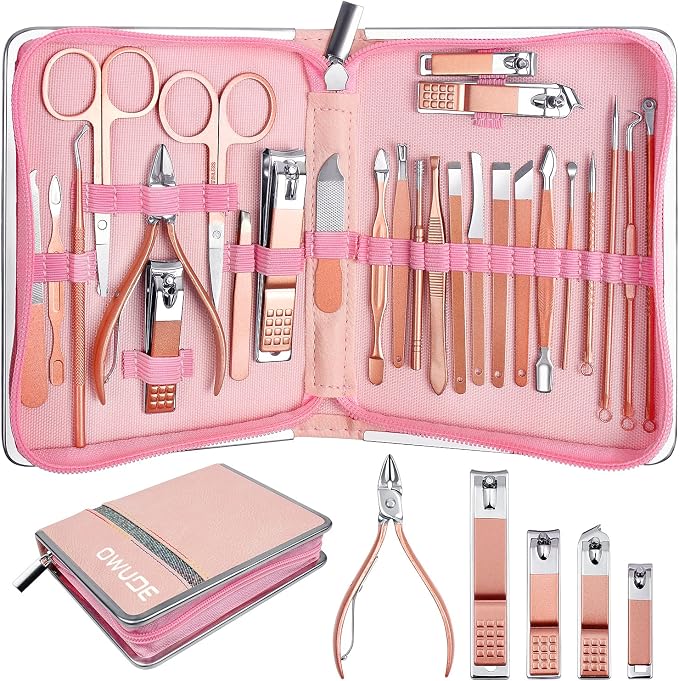 Manicure Set, ewinever 26PCS Professional Pedicure Kit Stainless Steel Nail by ewinever