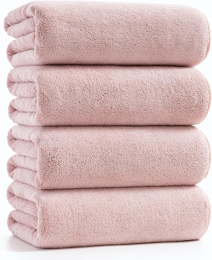 sakano 4-Piece Bath Towel Set, Quick-Dry Absorbent Lint Free & Launder Soft by Unknown