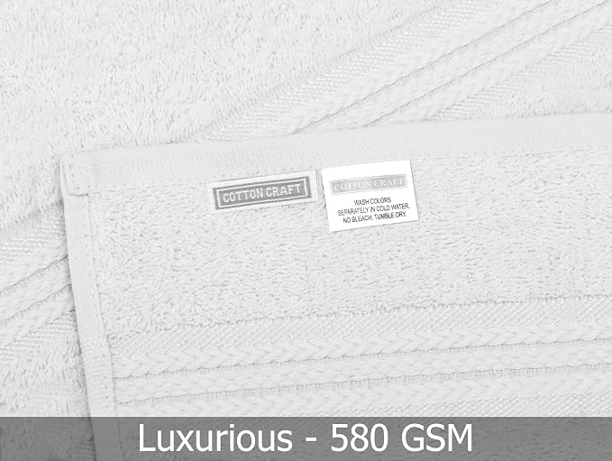 Cotton Craft Ultra Soft 6 Pack Hand Towels 16x28 White Weighs 6 Ounces Each - Image 7