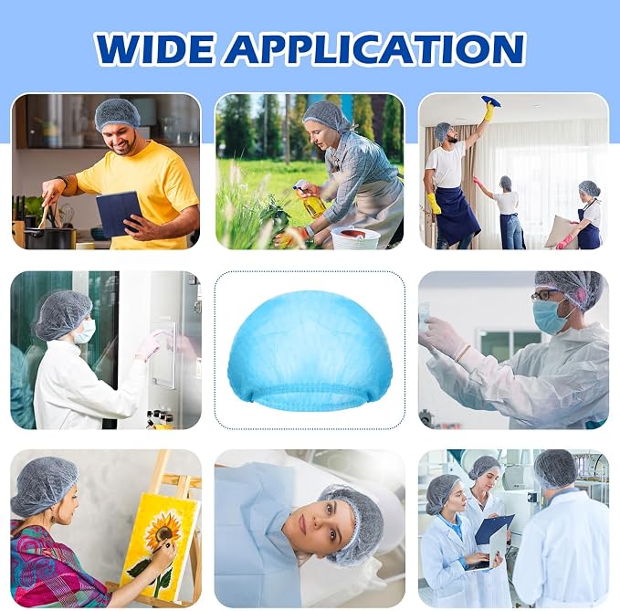 Yahenda 2000 Pcs Disposable Hair Nets Bulk 21 Inch Non Woven Bouffant Caps - Image 7