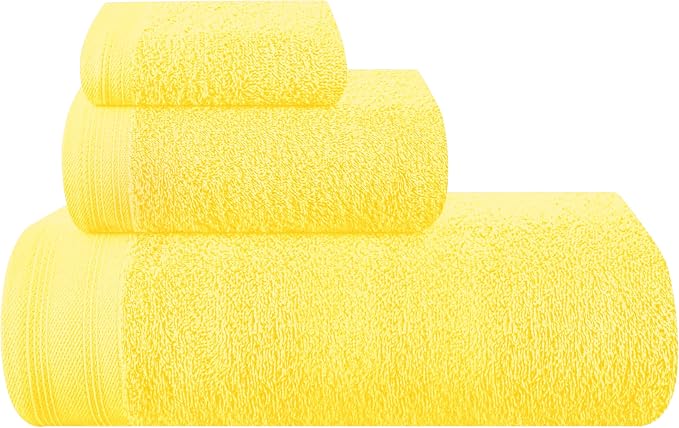 Ultra Soft 3 Pack Cotton Towel Set, Contains a Bath Towels 28x55 inch, a Hand by Unknown