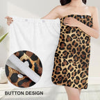 Absorbent Leopard Print Bath Towel Wrap Set - Image 5