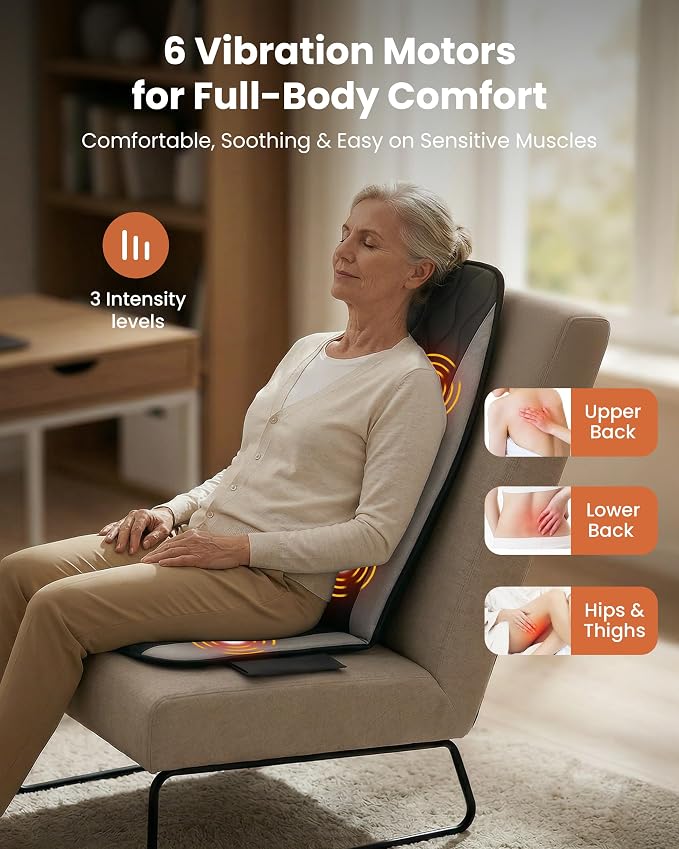 CILI Vibration Massage Chair Pad, Quiet Back Massager - Image 2