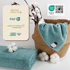 SEMAXE 4 Piece Blue Bath Towel Set - Image 3