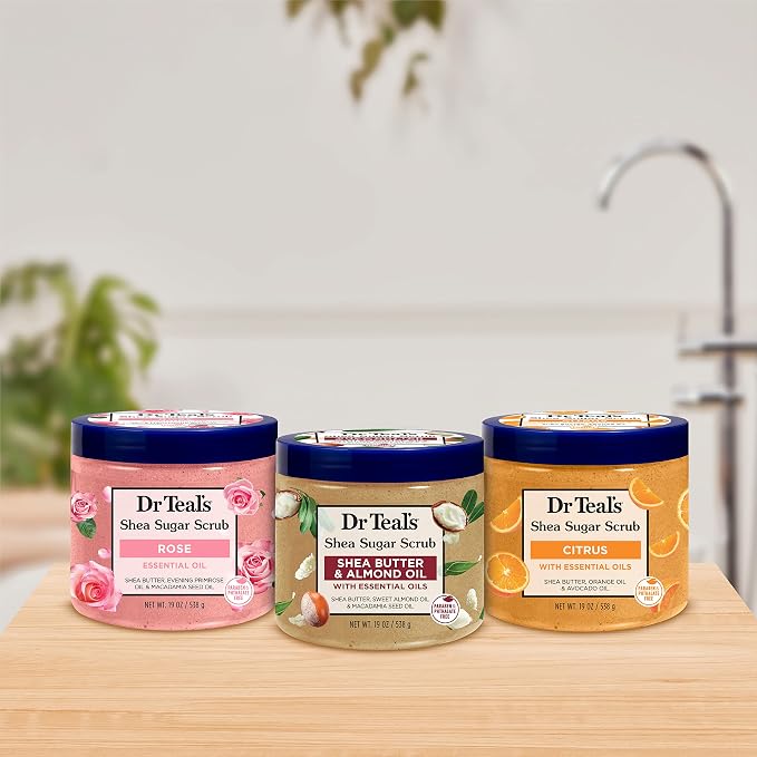 Dr Teal's Shea Sugar Scrub Trial Pack, Shea Butter, Citrus 19 oz - Image 7