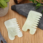 BBTO 2 Pcs Jade Comb for Scalp Massage Gua sha Comb for Head Body spa Hair - Image 3