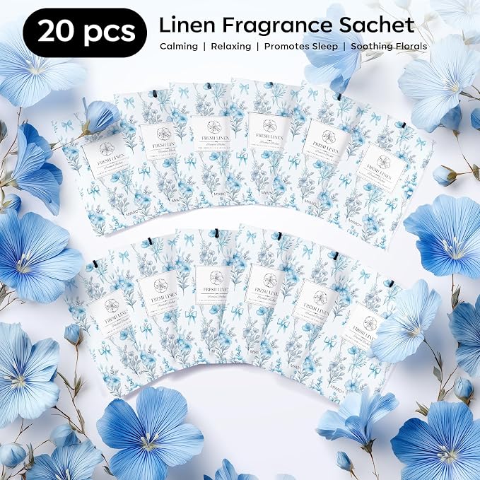 MYARO 20 Packs Fresh Linen Sachets - Image 5