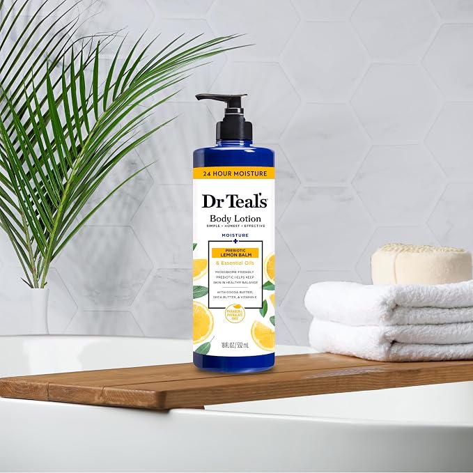 Dr Teal's Body Lotion, Lemon Prebiotic Lemon Balm & Essential Oils, 18 fl oz - Image 6