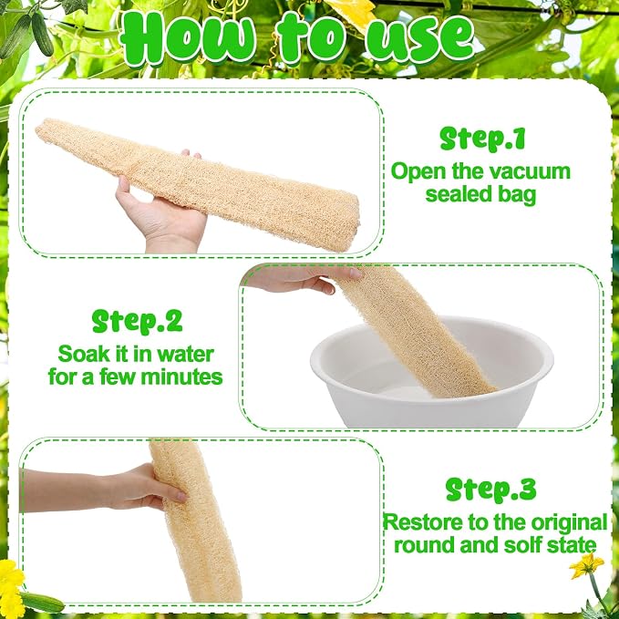 15.7-19.7 inches Natural Loofah Sponges Pack of 4 - Image 6