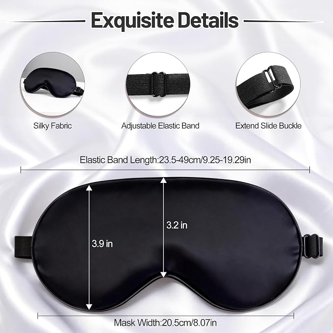 Silk Sleep Mask for Sleeping, Lightweight & Comfortable Blindfold for Women & - Image 4