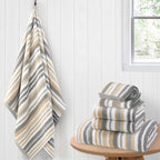 Cotton Towels Set of 6, 2 Absorbent Hand 16"x27", 2 Lightweight Washcloth by VOOVAMOVAS