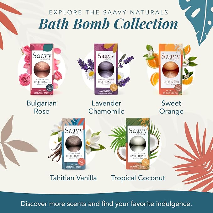 Saavy Naturals Bath Bombs – Relaxing Foaming Fizz Bubbles, Organic Bath Bombs - Image 7