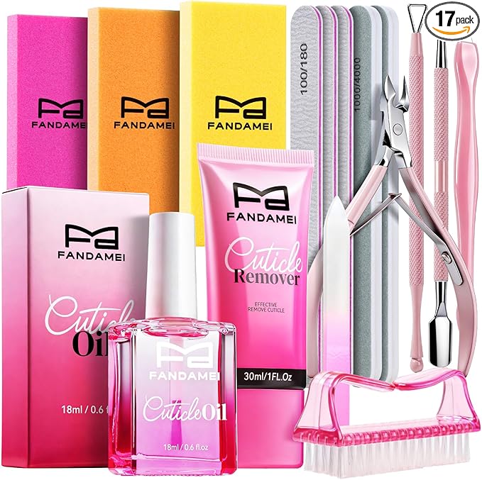 FANDAMEI Manicure Kit for Women, Professional Nail Files and Buffers, Cuticle by FANDAMEI