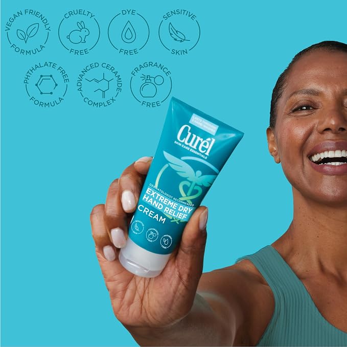 Curel Extreme Dry Hand Relief, Dermatologist Recommended, Long-Lasting Cream - Image 3