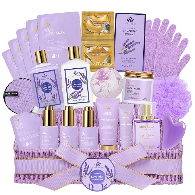 Mothers Day Gifts Basket for Mom, Hydrating Facial Skin Care Set, Home Spa by RAROSAACCA