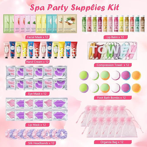 108 PCS Spa Party Supplies for Women, Spa Party Favors Include Facial Masks - Image 2