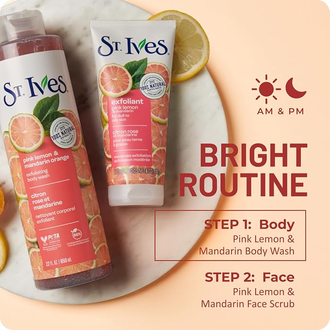 St. Ives Body Wash Pink Lemon and Mandarin Orange 22 Ounce - Image 9