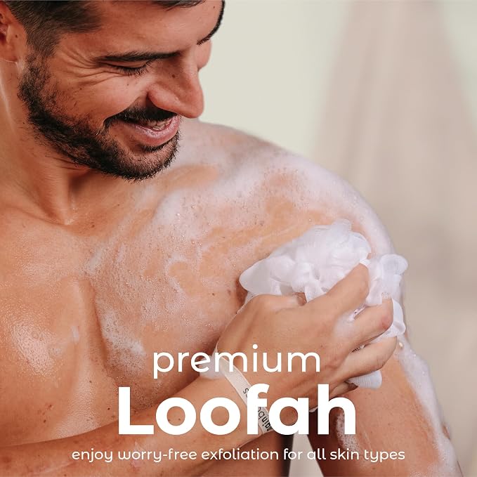 MainBasics Bath Shower Loofah Sponge Pouf Body Scrubber Exfoliator Body Wash - Image 2