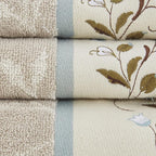 Madison Park Serene 100% Cotton Bath Towel Set Luxurious Floral Decorative - Image 7